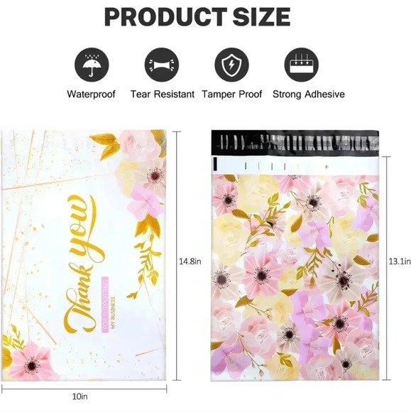 100 Pack Poly Mailers 10x13, Cute Packaging Envelope Mailers Polymailers Package - Picture 2 of 6